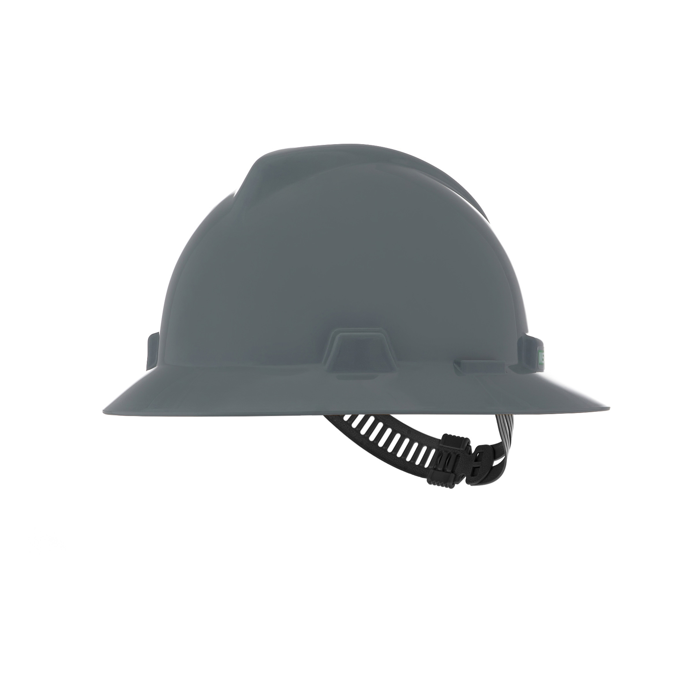 V-Gard Slotted Full-Brim Hat, Gray, w/Staz-On Suspension